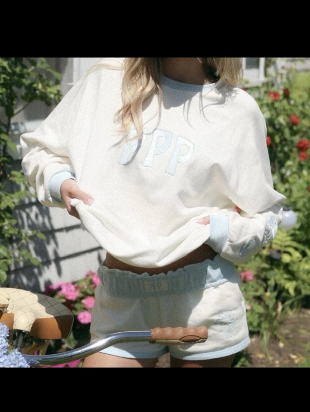 Pink Palm Puff Size M Classic Crew Seasalt - Size S Signature Shorts In Seasalt